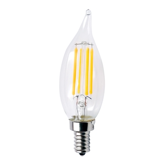 Halco Decorative CA10 Candelabra Bulb, 2.5 Watt, E12 Base, Clear Lens, 2700K, Dimmable-View Product