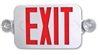 Low Profile LED Exit & Emergency Combo Light | Red or Green Letters, Black or White Housing, Universal Sided (Single/Double) | CEU3-
