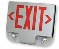 LED Die-Cast Aluminum Exit Sign & Emergency Combo (Battery Backup Included) | 1 or 2 Sided, Red or Green Letters, Black, White or Aluminum Housing, Dual Voltage | CKXTEU