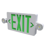 Halco, Evade Series, Exit/Emergency Combo Light, Rotatable .75W Lamp Heads, 90 Minute, Green Letters, White Finish- View Product