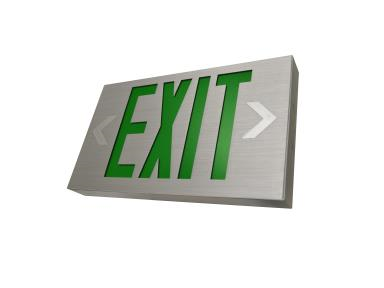 Maxlite, Thin Aluminum Exit Sign, 3.30 Watt, Metal Finish, Green Lettering, EXA-GW- View Product