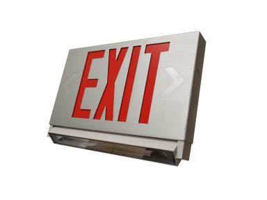 Maxlite, Thin Aluminum Exit Sign, 3.30 Watt, Metal Finish, Red Lettering, Built-In Lightbar, EXAC-RW- View Product