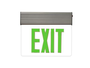 Maxlite, Edge-Lit Exit Sign, 3 Watt, Single Sided, Green Letters, Silver Housing, Thin Design, EXE-GS1S- View Product