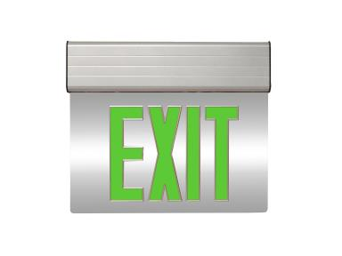 Maxlite, Edge-Lit Exit Sign, 3 Watt, Double Sided, Green Letters, Silver Housing, Thin Design, EXE-GS2S- View Product