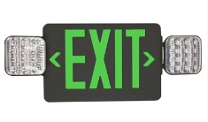 EiKO LED Exit Sign Green with Emergency Light Black Housing - View Product
