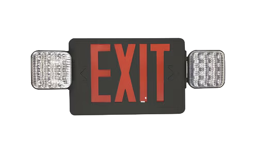 EiKO LED Exit Sign Black with Emergency Light Black Housing - View Product