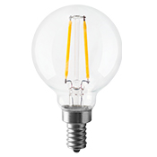 Halco, Decorative G16.5 Globe Lamp, 2.5 Watt, E12 Base, 3000K, Clear Lens, Dimmable-View Product