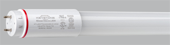 Keystone Technologies, Direct Drive, T8 LED Tube, 10.5 Watt, 4 Foot, G13 Base, Ballast Bypass, KT-LED10.5T8-48GC-8xx-D-VDIM-View Product