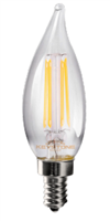 Keystone Technologies, Filament LED CA11 Bulb | 4.5W, E12, 2700K or 3000K, Clear Lens | KT-LED4.5FCA11-E12-9xx-C