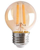 Keystone Technologies, LED Filament G16 Globe Bulb | 4.5W, 2200K, E26 Base, 120V | KT-LED4.5FG16-E26-822-A