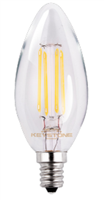 Keystone Technologies Filament B11 Lamp | 5.5W, 2700K or 3000K, E12 Base, Clear Lens, Straight-Tip | KT-LED5.5FB11-E12-9xx-C