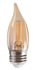 Keystone Technologies, Decorative, LED CA11 Bent-Tip Chandelier Bulb, 5.5 Watt, E26 Base, Amber, KT-LED5.5FCA11-E26-822-A-View Product