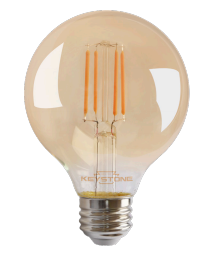 Keystone Technologies, Decorative, LED G25 Small Amber Globe Bulb, 5.5 Watt, E26 Base, 2200K-View Product