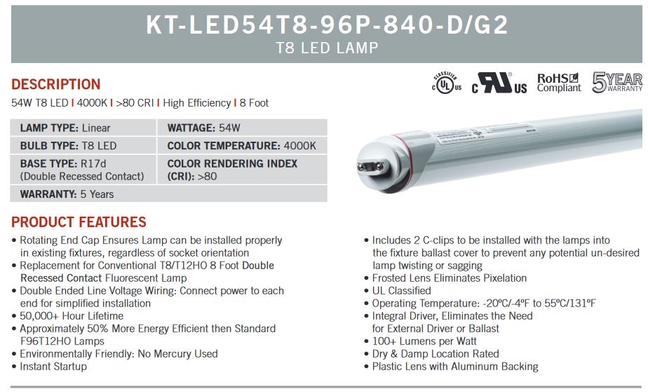 Plug & Play 24 inch T8 LED replace F20T12 and F17T8 w/o retrofit