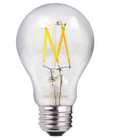 Keystone Decorative Filament A19 LED Bulb | 5W, 2700K-5000K, Clear Lens, E26 Base | KT-LED5FA19-E26-9xx-C