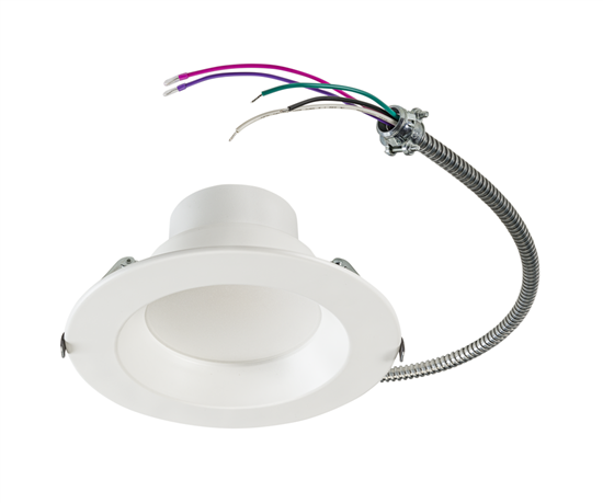 Keystone, 8" Recessed LED Downlight, Multi-Watt, CCT-Selectable, Integrated Whip, Triac/ELV/0-10V Dimmable, Operates on 120-277V or 120V Only | KT-RDLED30PS-8A-9CSF-CDIM