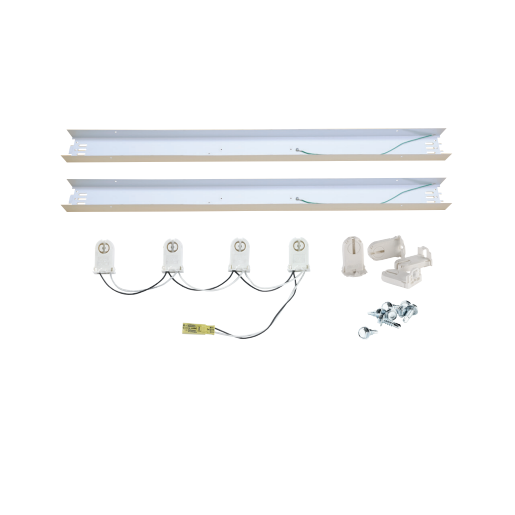 Keystone Technologies, 8Ft. Pre-Wired Retrofit Kit for LED T8 Tubes | Lamp Ready, Single-Ended Wiring of 120-277V Line Voltage | KT-RKIT-SP-W-82-C4-4LED