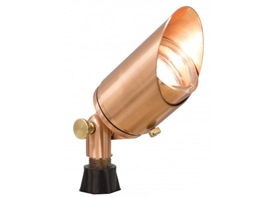 WestGate 12 Volt Solid Brass Directional Landscape Light | 5W MR16 Bulb, 3000K, Solid Copper | LD-176-CR