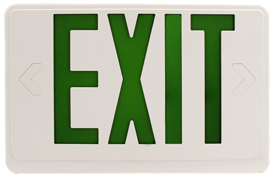 LEDone, LED Exit Sign, 1.2 Watt, White Housing, Green Lettering, LOC-EXIT-1.2WGLW- View Product