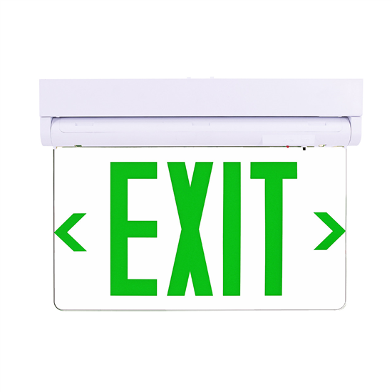 LEDone, Exit Sign, 3.5 Watt, White Housing, Clear Face, Green Letters, LOC-EXIT-3.5WGLW-CL- View Product