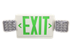 LEDone, Exit and Emergency Combo, 3.5 Watt, White Housing, Green Lettering, LOC-EXIT-3.5WGLW-SCOM- View Product