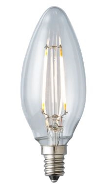 Archipelago LED Filament B10 Chandelier Bulb | 2W, E12 Base, 2400K, Clear Lens | LTB10C20024CB **Case of 12**