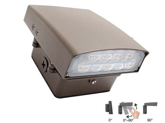 WestGate Adjustable LED Cutoff Wall Pack | 12W, 3000K, Bronze Finish | LED Wall Pack | LWAX-SM-12W-30K