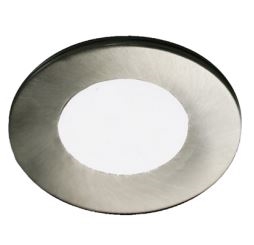 WestGate Round 12V LED Puck Lamp | 2W, 3000K, Brushed Nickel Finish, Surface or Recess Mount | PL12-30K-BN