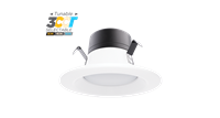 Portor Lighting 4" Retrofit Recessed LED Downlight | Selectable Wattage (8,10,12) 5-in-1 CCT, TRIAC Dimming | PT-DLR-B-4I-5C3P