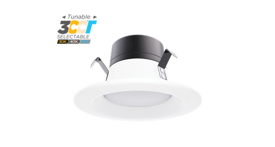 Portor Lighting 4" Retrofit Recessed LED Smooth Trim Downlight | Selectable Wattage (8,10,12) 5-in-1 CCT, TRIAC Dimming | PT-DLR-S-4I-5C3P