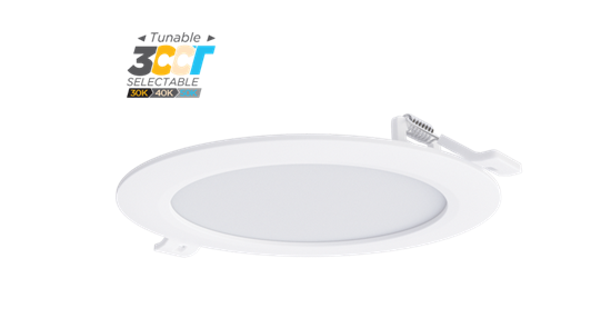 Portor Lighting 4" Slim LED Recessed Downlight | 11W, 3-in-1 CCT, TRIAC Dimming, IC Rated | PT-DLS-R-4I-11W-3CCT