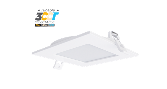 Portor Lighting 4" Square LED Recessed Downlight | 9W, 5-in-1 CCT, TRIAC Dimming, IC Rated | PT-DLS2-S-4I-9W-5CCT