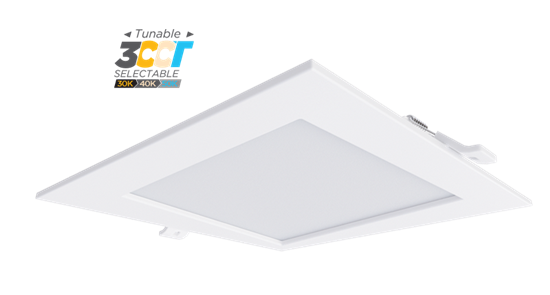 Portor Lighting 6" Square LED Recessed Downlight | 12W, 5-in-1 CCT, TRIAC Dimming, IC Rated | PT-DLS2-S-6I-12W-5CCT