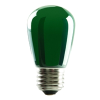 Halco, S14 Green LED Sign Lamp | 1.4W, Medium E26 Base, Wet Location Rated | S14GRN1C-LED