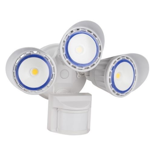 WestGate Security Lights with Motion Sensor | 30 Watt,  5000K, Powder-Coated White Finish | SL-30W-50K-WH-P