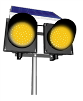 SOLTECH, BEACON Series, Solar Traffic Light, 7.2 Watt, Yellow, Dual Head, Optional Modes Available,  Asynchronous-View Product