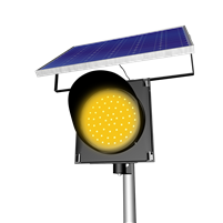 SOLTECH, Solar Traffic Light | 12", Yellow, 6W, Fits 3"-4" Diameter Poles, Single Head, 12Hr. or 24Hr. Modes | STL-BCN-S12DYL