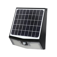 SOLTECH, Solar Wall Pack Light with Adjustable Panel | 7W, 4000K or 5000K, Wall Mount, Built In Motion Sensor, Black Finish | STL-SWL07XWMBK