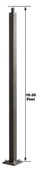 10Ft Light Pole ,Square Steel with 4 Inch Adapters