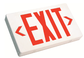Westgate LED Exit Sign with Emergency Battery Backup | Red/Green Letters, Black/White Housing | XT-RW-EM