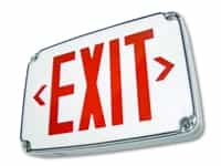 Westgate LED Wet Location Exit Sign | Red or Green Letters, White Housing, NEMA 4X Wet Location | XT-WP-RG-EM