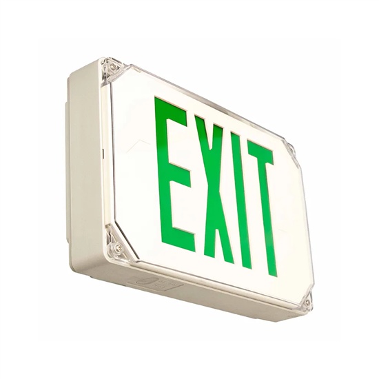 WestGate, Wet Location LED Exit Sign, 3.46 Watt, Green Letter, White Face, 120-277V | XT-WP-GG-EM -View Product