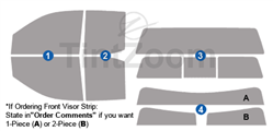 2024 GMC Sierra 1500 Extended Cab Window Tint Kit