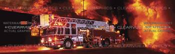 Ladder Truck Fire Fighter Rear Window Graphic