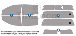 2022 Ford Ranger 4 Door Crew Cab Window Tint Kit