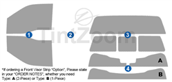 2024 Ford F150 2 Door Standard Cab Window Tint Kit