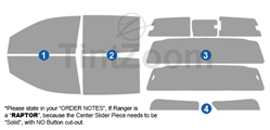 2024 Ford Ranger 4 Door Crew Cab Window Tint Kit