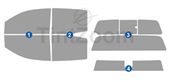 2024 GMC Canyon 4 Door Crew Cab Window Tint Kit