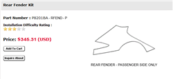 2022 TESLA MODEL S LONG RANGE REAR PASS FENDER