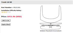 2022 TESLA MODEL S LONG RANGE TRUNK LID KIT
